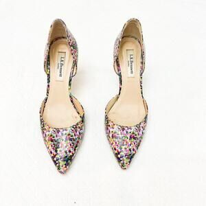 LK Bennett Confetti Patterned D'Orsay Heels Size 37.5 US 7.5